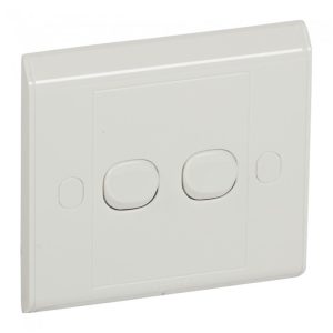 LEGRAND BELANKO 617102S WHITE 10A 2G1W SWITCH (SMALL ROCKER)