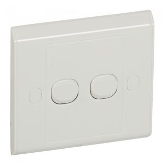 LEGRAND BELANKO 617102S WHITE 10A 2G1W SWITCH (SMALL ROCKER)
