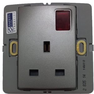 LEGRAND MALLIA DARK SILVER 283514 13A 1GANG SW SOCKET