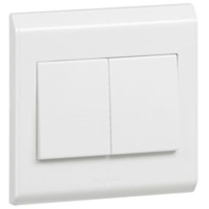 LEGRAND BELANKO WHITE 10AX 2GANG SWITCH (LARGE ROCKER)