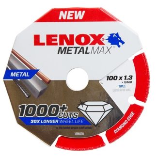 LENOX METALMAX 4",100MM CUTTING WHEEL. DIAMOND EDGE. Ø16MM BORE 1985009