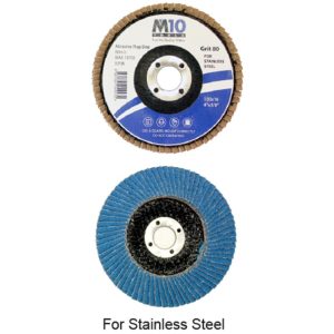 M10 100mm Flap Disc for Stainless Steel | Type : #60 - #320 | Model : 019-056-