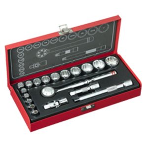 M10 3/8" DR SOCKET SET INCHES SIZE ( 6PT-19PCS ) 319W