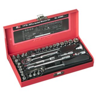 M10 1/4 SQ SOCKET SET METRIC SIZE 235MX ( 6PT-35PCS )