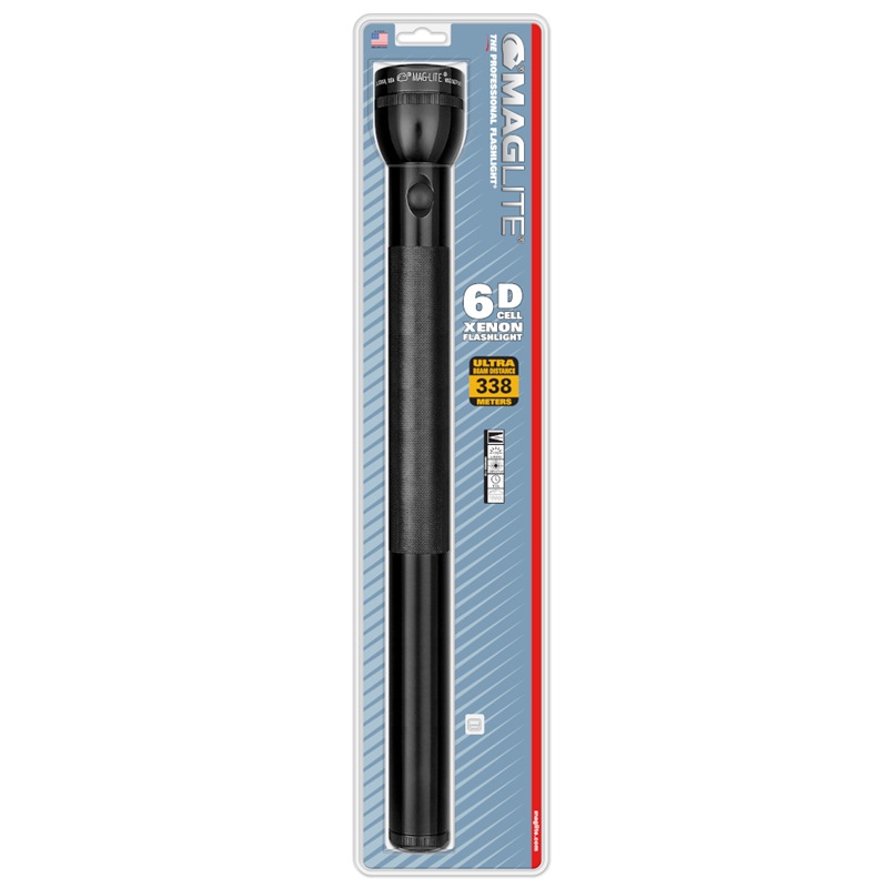 MAGLITE 6D FLASHLIGHT BLACK HANG PACK. ML-S6D016