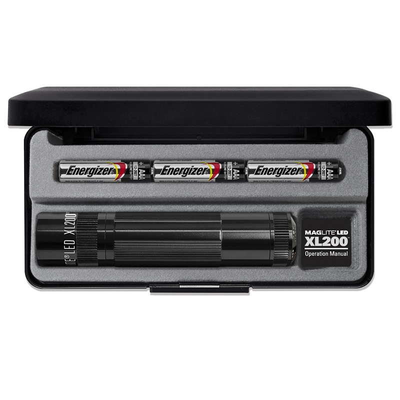 MAGLITE XL200 3AAA FLASHLIGHT BLACK. PRESENTATION BOX ML-XL200-S3017