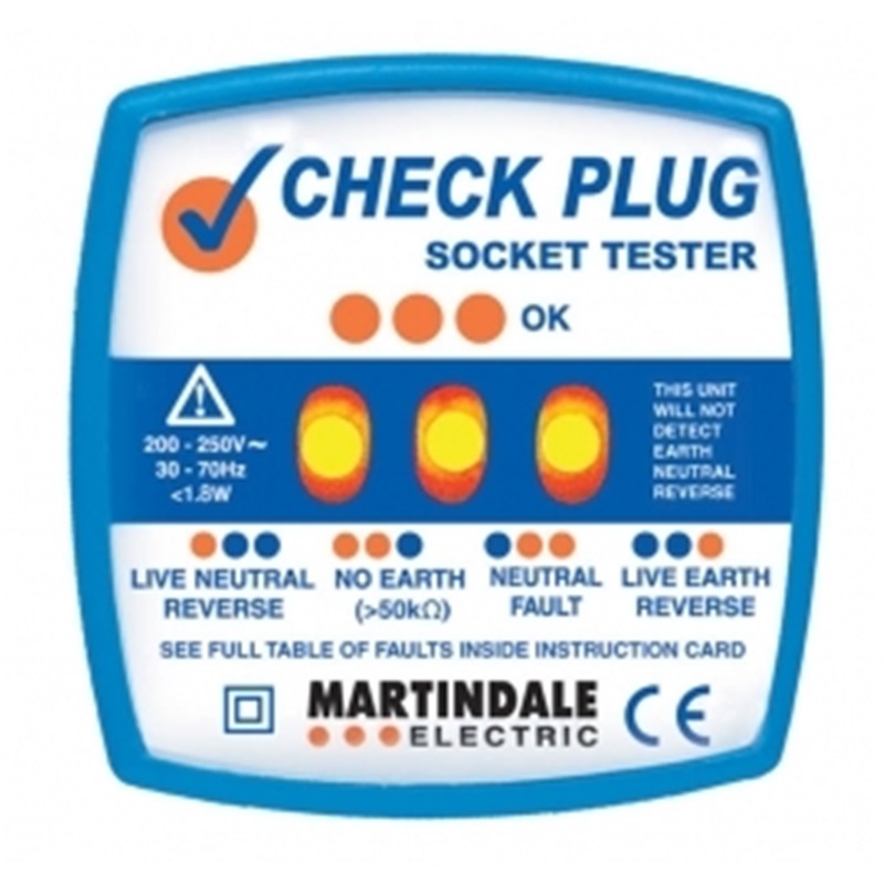 MARTINDALE CHECK PLUG 240V SOCKET TESTER CP501
