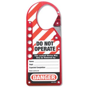 MASTERLOCK 427 LABELED RED LOCKOUT HASP