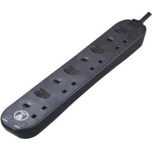 MASTERPLUG 2M EXTENSION CORD 4W BLACK SWSRG42NB-MPA