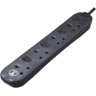 MASTERPLUG 2M EXTENSION CORD 4W BLACK SWSRG42NB-MPA
