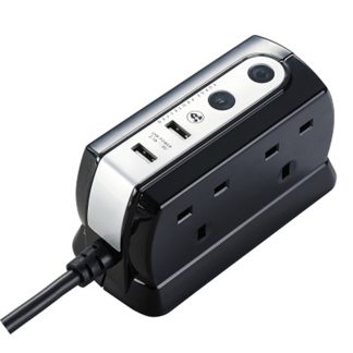 MASTERPLUG 2M SURGE USB COMPACT 4W P.BLACK SRGDU42PB2-MPA