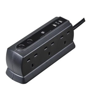 MASTERPLUG 2M SURGE USB COMPACT 6W M.BLACK SRGDU62MB2-MPA