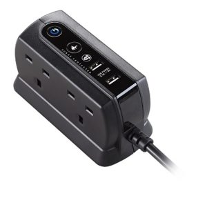 MASTERPLUG 2M SURGE USB COMPACT 4W M.BLACK SRGDU42MB2-MPA