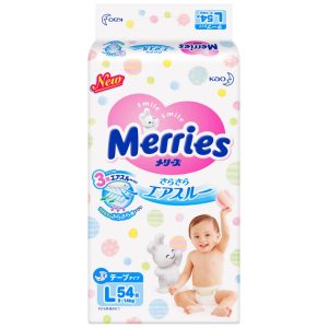 MERRIES TAPE DIAPERS 54'S SIZE:L - K405243