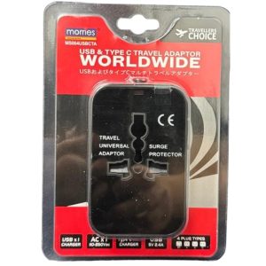 MORRIES 5V 2.4A USB A + TYPE C WORLDWIDE TRAVEL ADAPTOR MS004USBCTA