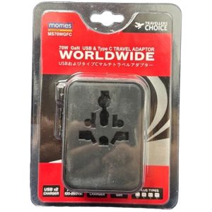 MORRIES 70W GAN 2 USB + 3 TYPRE C WORLDWIDE TRAVEL ADAPTOR MS70WGFC