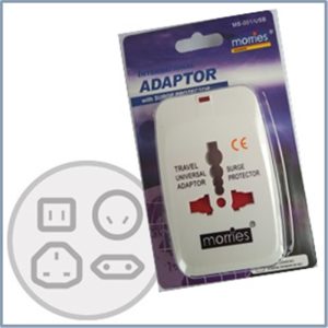 MORRIES TRAVEL ADAPTOR WITH USB - MS001/USB