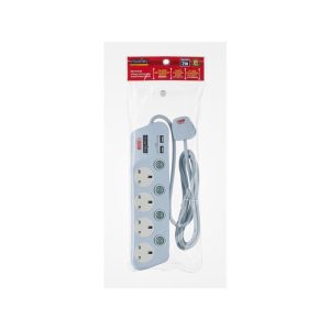 MORRIES 4WAY 13A EXT CORD 2M /2USB PORTS MS3344N4-2M/USB-B