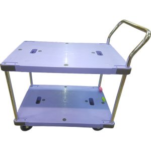 NANSIN SILENTMASTER 2 TIER PLASTIC TROLLEY W/BRAKE 300KG DSK304B2