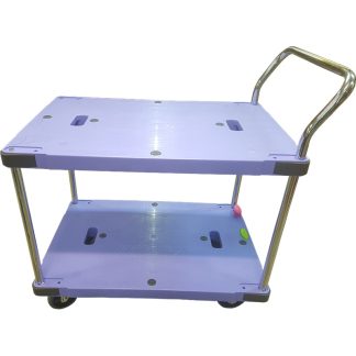 NANSIN SILENTMASTER 2 TIER PLASTIC TROLLEY W/BRAKE 300KG DSK304B2
