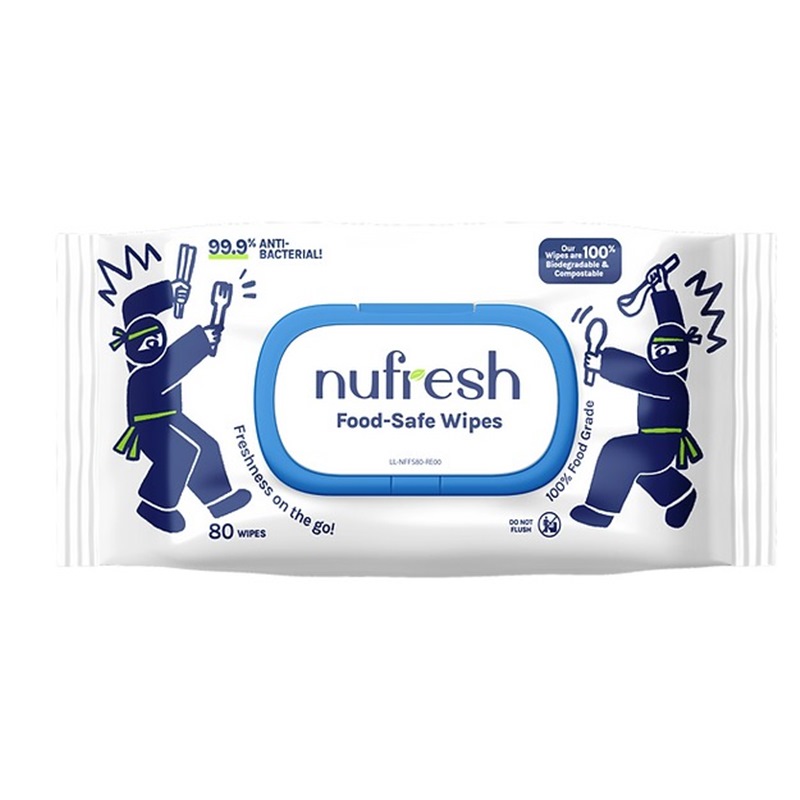 NUFRESH FOOD SAFE WIPES 80S FNF4080
