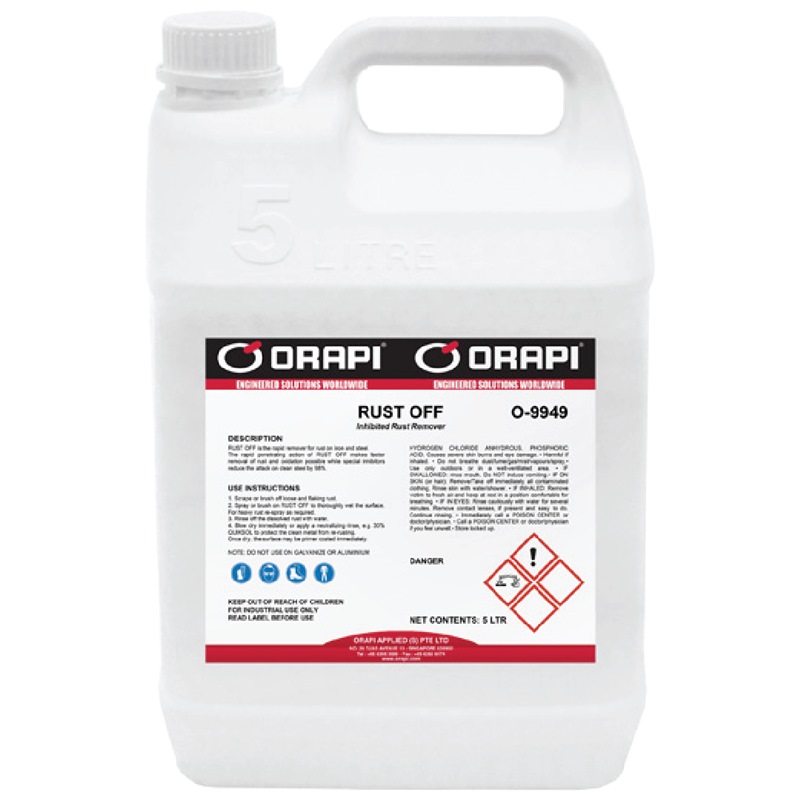 ORAPI RUST OFF INDUSTRIAL GRADE FAST ACTION RUST REMOVER 5L O-9949-J1