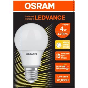OSRAM LED BULB LVCLA40 4W 230V FR E27