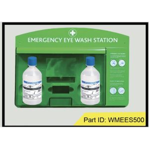 OSS DOUBLE WALL MOUNTED EYEWASH STATION /W 2X 500ML EYEWASH SALINE WMEES500