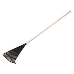 PLASTIC GARDEN LEAF RAKE #2021 WITH 4 FT WOOD HANDLE