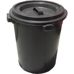PLASTIC RUBBISH BIN W/COVER