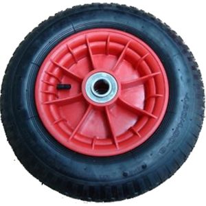 PNEUMATIC WHEEL FOR WHEEL BARROW-14"X4"  PLASTIC TYPE