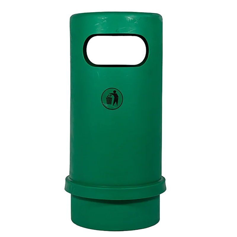 POLYETHYLENE BIN C/W SIDE LOADING-DIA460XH1010MM P85-GREEN
