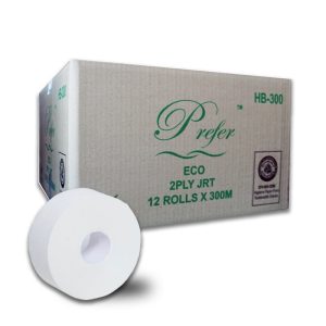 PREFER JUMBO TOILET ROLL PAPER 300M,2PLY - 12ROLL/CTN