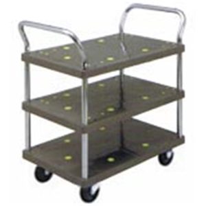 PRESTAR 3TIER PLASTIC TROLLEY 710X455MM 150KG PB105 2HANDLE