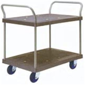 PRESTAR 2TIER PLASTIC TROLLEY 895X595MM 300KG PF304 2HANDLE