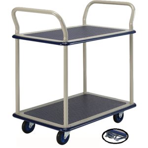 PRESTAR 2TIER TROLLEY 740X480MM 150KG NBS104 2HANDLE W/BRAKE
