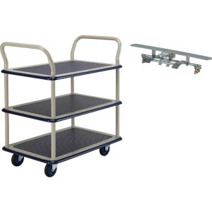 PRESTAR 3TIER TROLLEY 740x480mm 150KG NBS105 2HANDLE W/BRAKE
