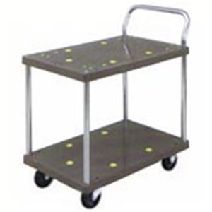 Prestar Single Handle Double Decker 2 Tier Plastic Trolley 150kg (PB114) | Model : TRL-PS-P150-2TIER