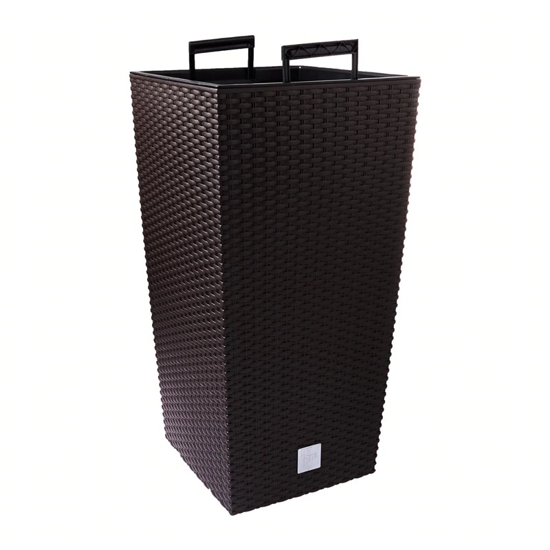 PROSPERPLAST RATO SQUARE BASKET WEAVE POT 225X421MM