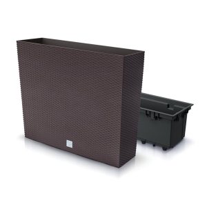PROSPERPLAST RATO CASE BASKET WEAVE POT UMBER 580X180X498MM