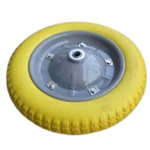 PU WHEEL YELLOW FOR WHEEL BARROW-13" METAL RIM