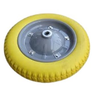 PU WHEEL YELLOW FOR WHEEL BARROW-13" METAL RIM