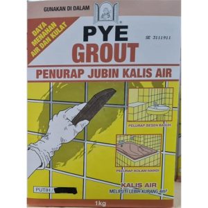 PYE WATERPROOF TILE GROUT WHITE – 1KG