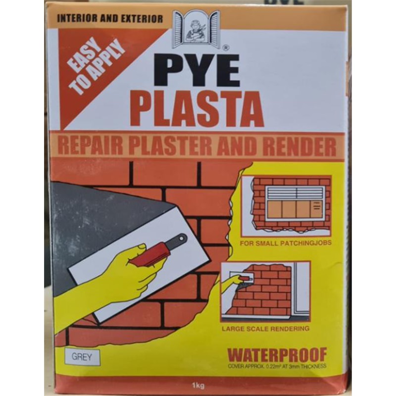 PYE PLASTA REPAIR PLASTER AND RENDER GREY – 1KG