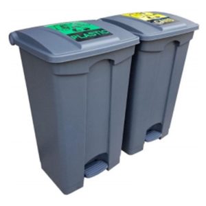 RECTANGULAR FOOT PEDAL BIN C/W RECYCLING STICKER PB45R1