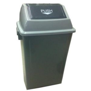 RECTANGULAR PUSH FLAP PLASTIC STANDING BIN 60LTR PF60