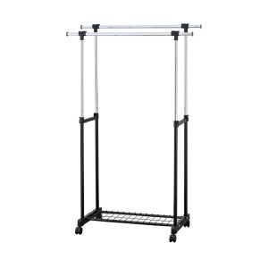 RENE DUO PORTABLE DOUBLE GARMENT RACK MAT BLACK E70412