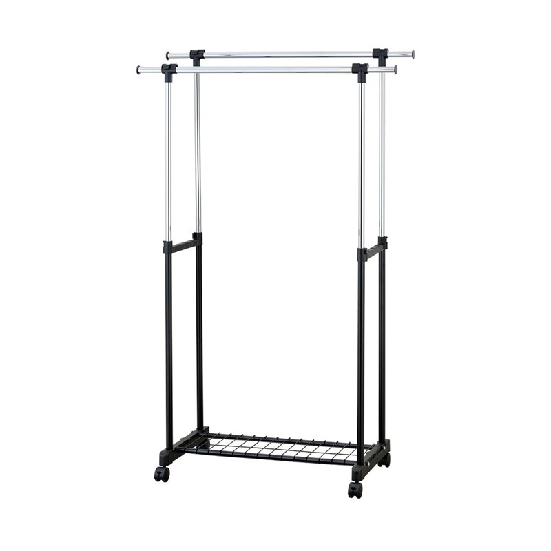 RENE DUO PORTABLE DOUBLE GARMENT RACK MAT BLACK E70412