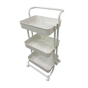 RENE CARRO KITCHEN UTILITY TROLLEY WHITE E70490
