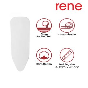 RENE IRONING BOARD COTTON PADDING REPLACEMENT FELT PAD 5MM 140 X 45CM E70850